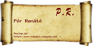 Pór Renátó névjegykártya